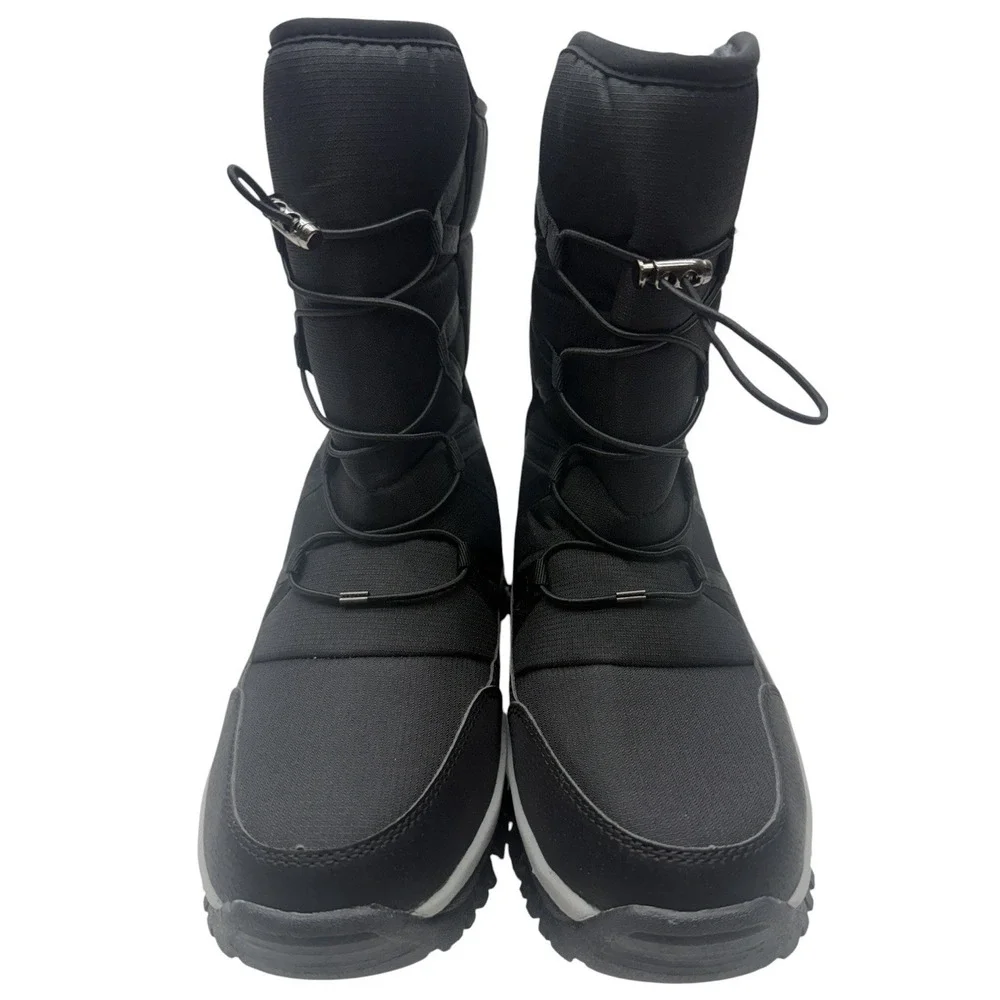 Men's Winter Snow Boots Size EU 43 Black Insulated Mid-Calf Waterproof Style